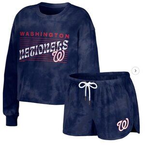 NWT Women's XL Washington Nationals Tie Dye Shirt and Long-Sleeved Shirt Lounge